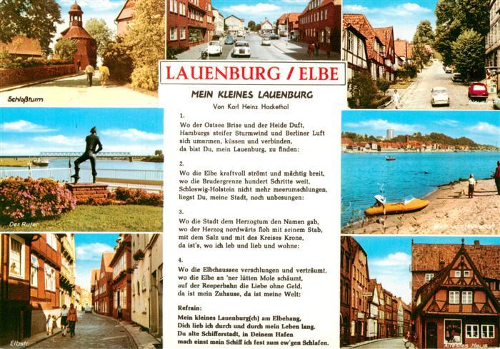 Lauenburg Elbe Schlossturm Der Rufer Elbstrasse Neustadt Blick von Hohnstorf ael