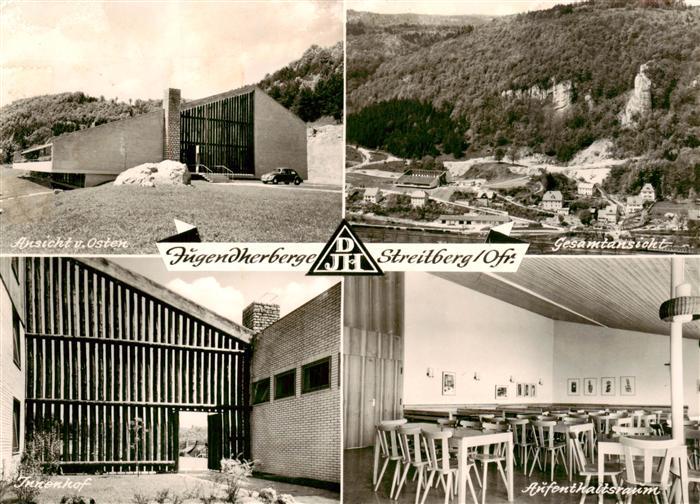 Streitberg Oberfranken Jugendherberge von Osten Panorama Innenhof Aufenthaltsrau