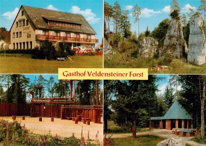 Bernheck Gasthof Veldensteiner Forst Wildgehege Pavillon Felsen