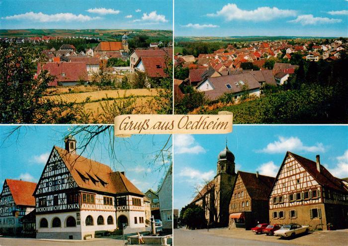 Oedheim Panorama Fachwerkhaeuser Marktplatz