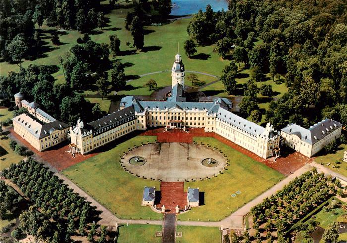 Karlsruhe Baden Badisches Landesmuseum im Karlsruher Schloss Fliegeraufnahme
