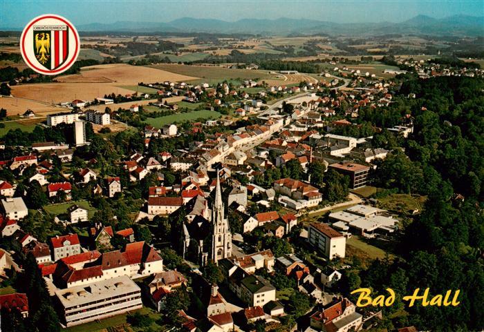 Bad Hall Solbad Hall AT Fliegeraufnahme mit Neuem Kurmittelhaus und Hallenbad