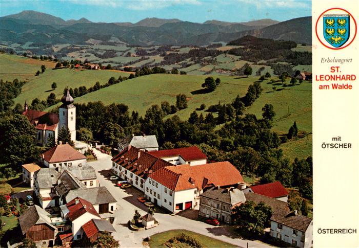 St Leonhard Walde Fliegeraufnahme mit Kirche und oetscher