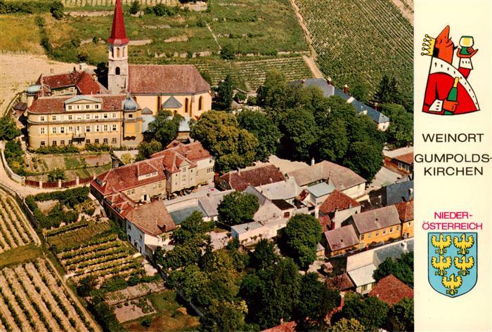 Gumpoldskirchen Niederoesterreich Fliegeraufnahme mit Kirche