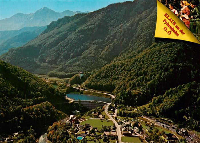 Klaus Pyhrnbahn Oberoesterreich AT Fliegeraufnahme mit Klausersee und Schloss Kl