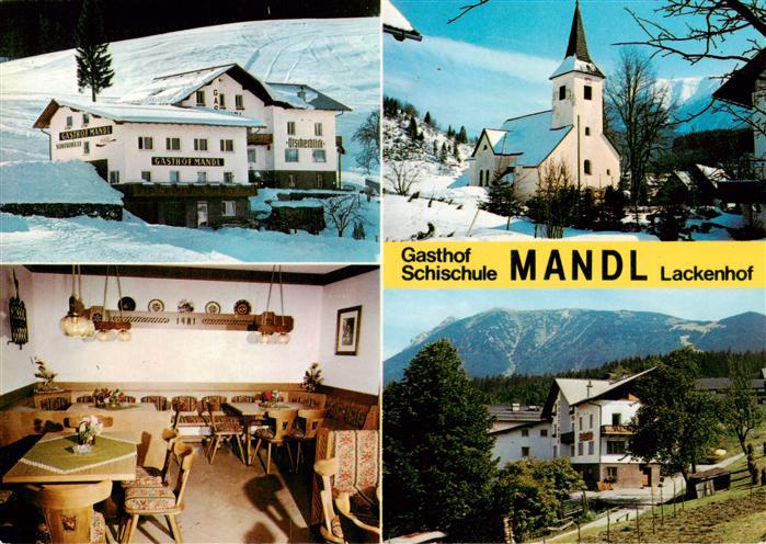 Lackenhof Gaming Niederoesterreich AT Gasthof Pension Schischule Mandl Kirche Ga