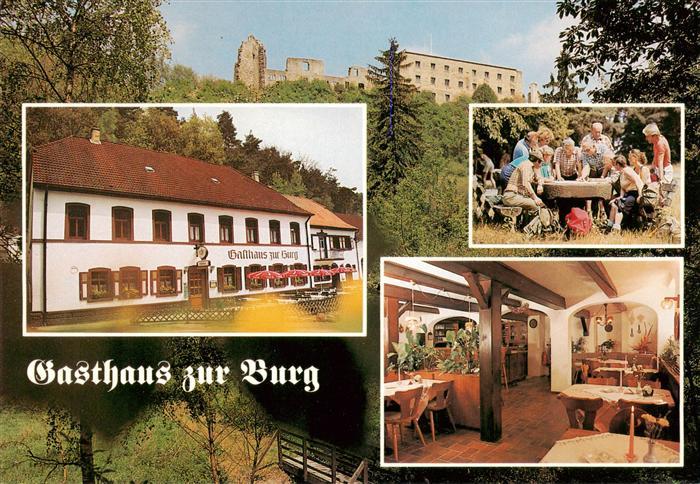 Altleiningen Gasthaus zur Burg Gastraum Garten Burgruine