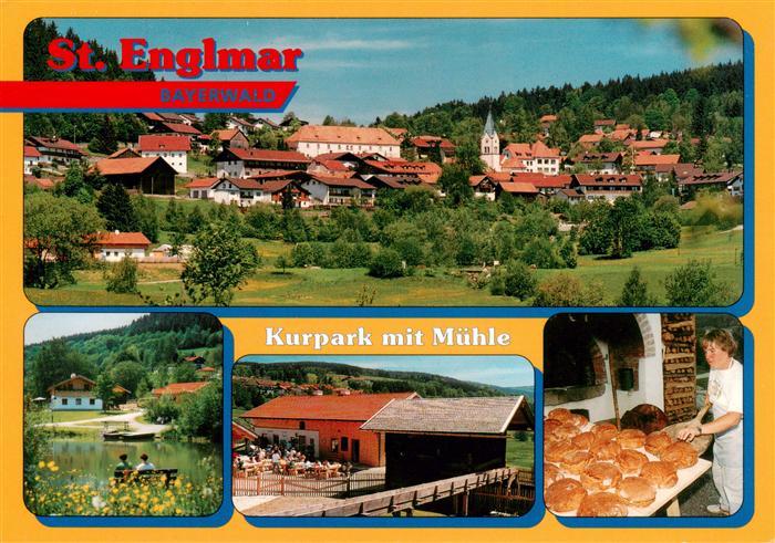St Englmar Panorama Kurpark mit Muehle Weiher Backofen