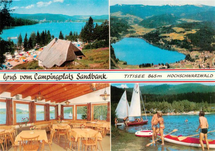 TITISEE Schwarzwald BW Campingplatz Sandbank Gastraum Fliegeraufnahme Seepartie