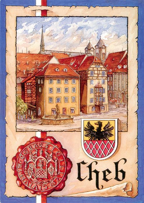 Cheb Eger Marktplatz Illustration