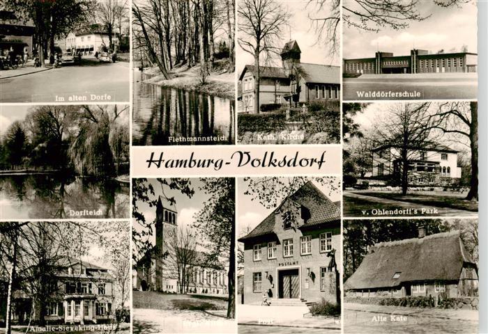 Volksdorf Alt Rahlstedt Hamburg Im alten Dorfe Dorfteich Flethmannsteich Kath Ki