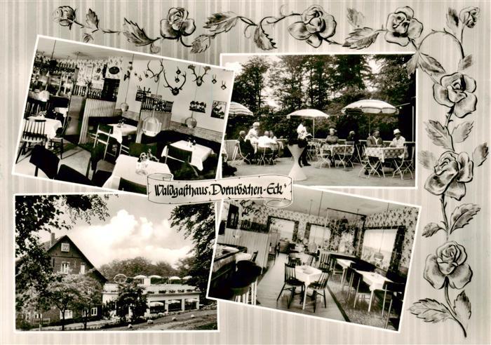 Friedrichswald Rinteln Waldgasthaus und Pension Dornroeschen Eck Gastraeume Terr