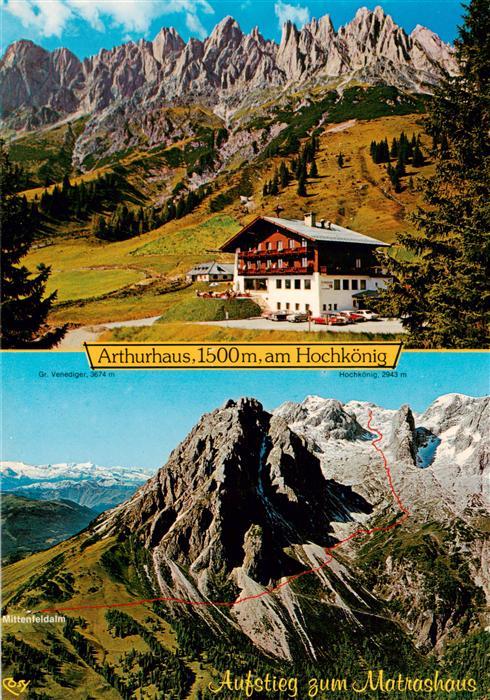 Arthurhaus 1503m Muehlbach Hochkoenig AT Aufstieg zum Matrashaus