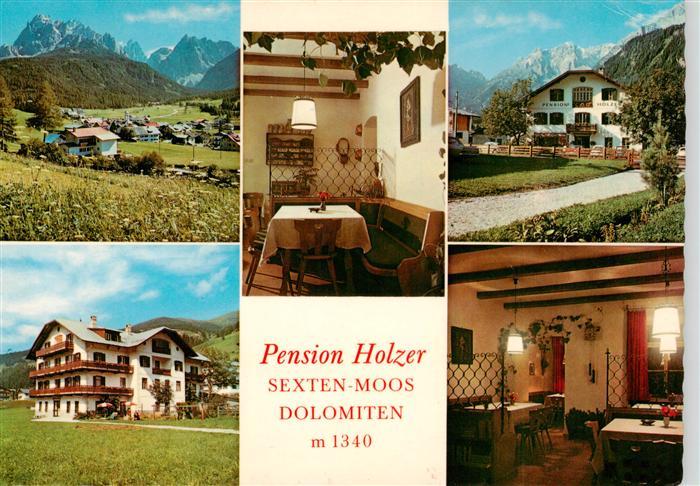Moos Sexten Sesto Suedtirol IT Pension Holzer Gastraeume Panorama