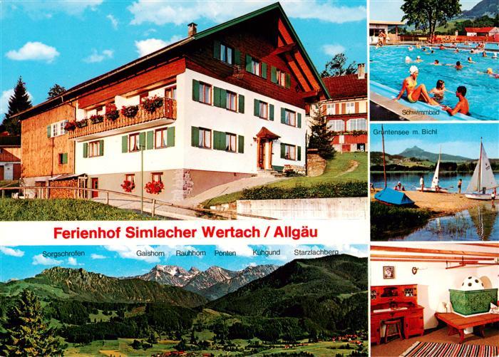 Wertach Bayern Ferienhof Simlacher Wertach Panorama Schwimmbad Gruentensee mit B