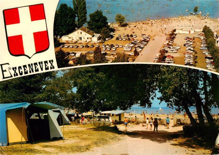 Excenevex 74 Haute-Savoie Vue aerienne et le Lac Leman Camping