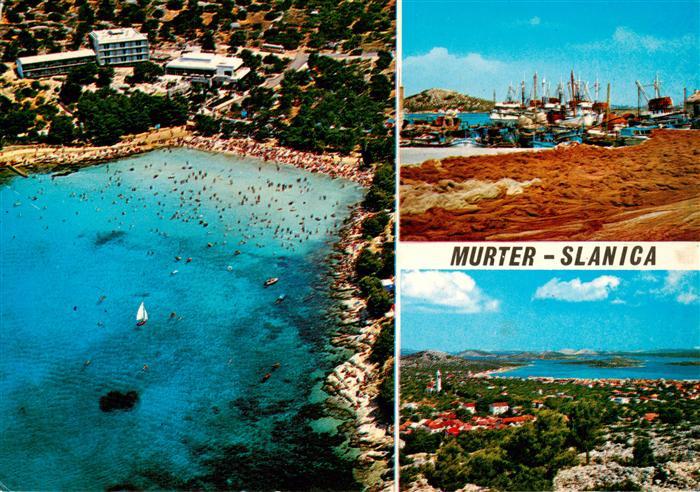 Slanica Murter Croatia Fliegeraufnahme Fischereihafen Panorama