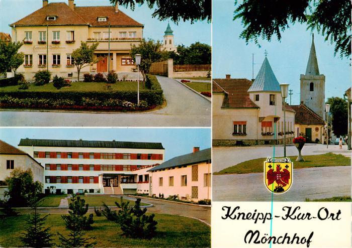 Moenchhof Burgenland Kirchenplatz mit Gemeindeamt Hauptstrasse Tuerkenturm Kneip