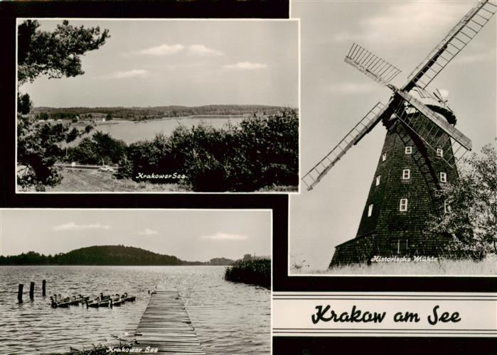 Krakow See Panrama Bootssteg Historische Muehle