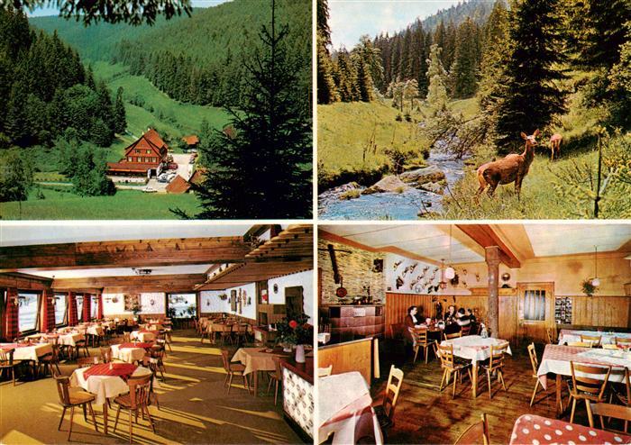 Seewald Schwarzwaldgasthof Kropfmuehle Gastraeume Wildbach Rehwild