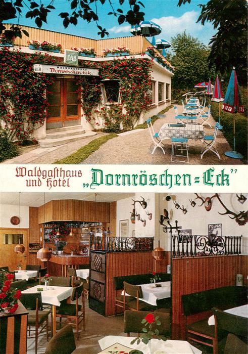 Friedrichswald Rinteln Waldgasthaus Hotel Dornroeschen Eck Terrasse Gastraum