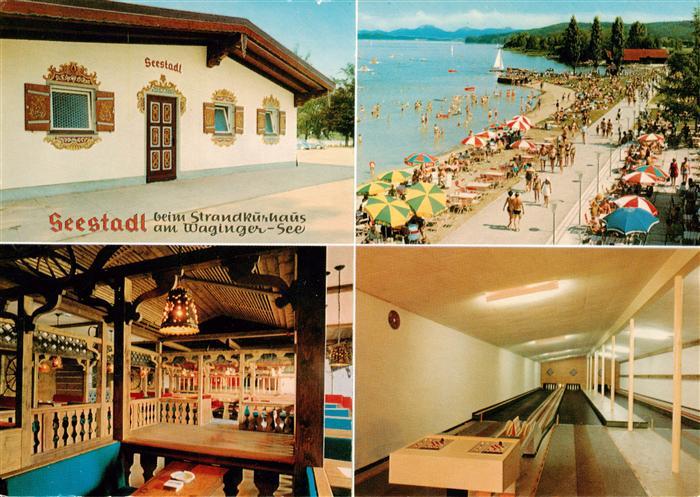 Waging See Seestadl beim Strandkurhaus Strand Gastraum Kegelbahn