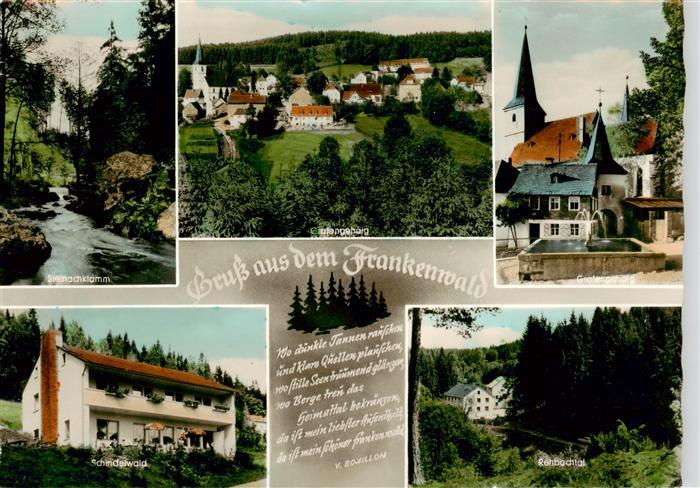 Grafengehaig Steinachklamm Pension Schindelwald Ortsansicht Brunnen Kirche Rehba