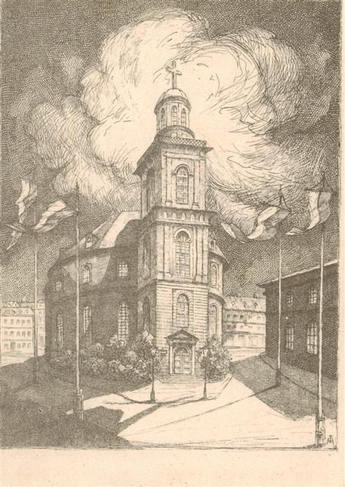 Frankfurt Main Paulskirche Zeichnung