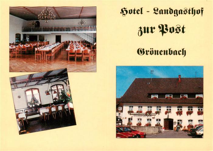 Groenenbach Bad Hotel Landgasthof zur Post Gaststube Speisesaal