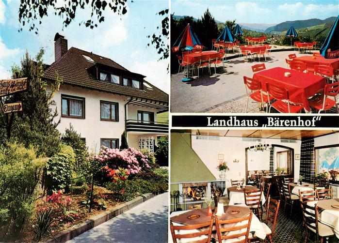 Oberharmersbach Landhaus Baerenhof Terrasse Gaststube