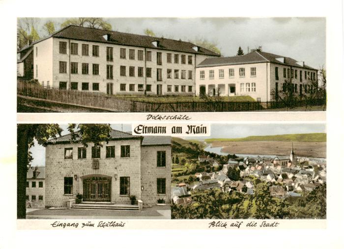 Eltmann Volksschule Eingang zum Schulhaus Stadtblick