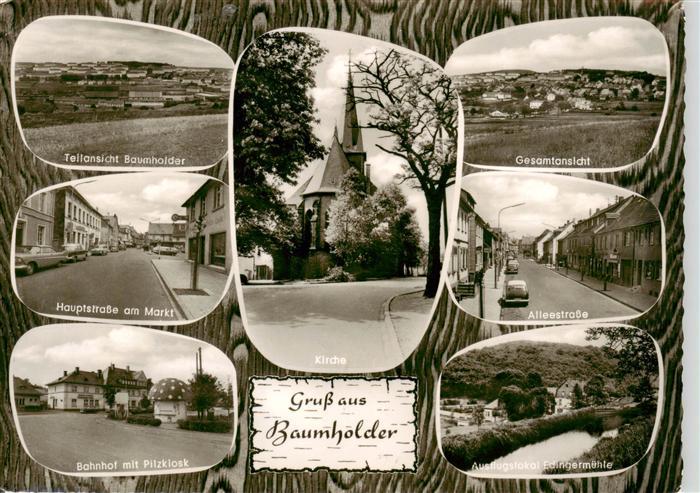 Baumholder Nahe Panorama Hauptstrasse am Markt Kirche Alleestrasse Bahnhof mit P