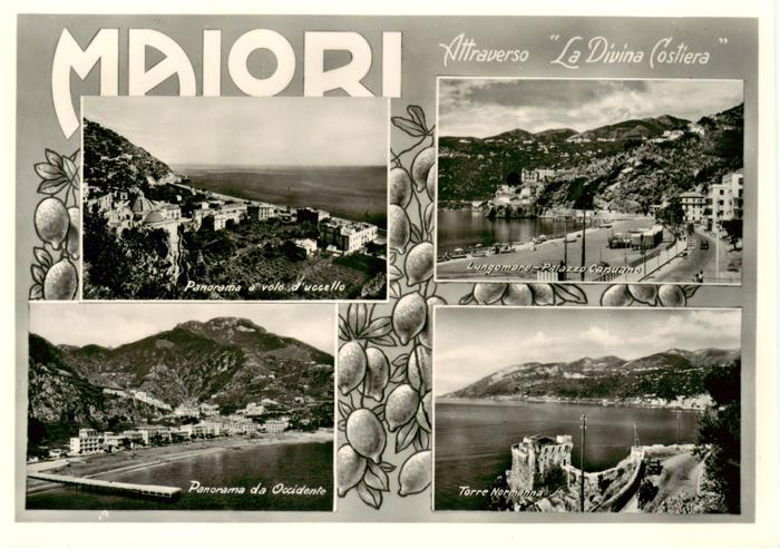 Maiori Campania IT Attraverso La Divina Costiera Panorama a vole d’uocella Lungo