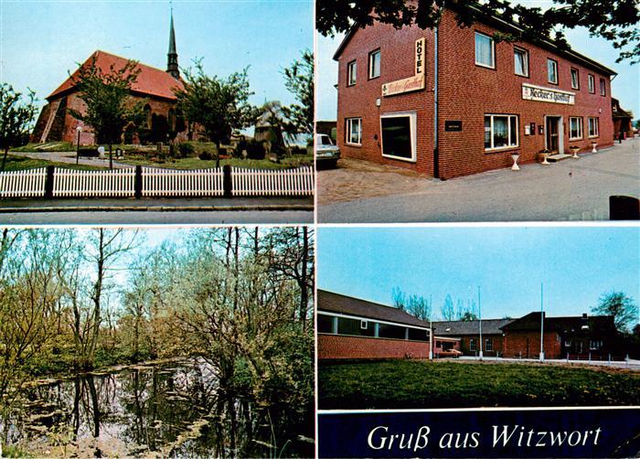 Witzwort Adolfskoog Kirche Hotel Beckers Gasthof Teich