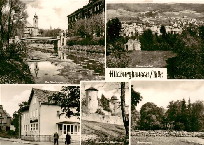 Hildburghausen Friedenspark Panorama Bahnhofshotel Alte Stadtmauer