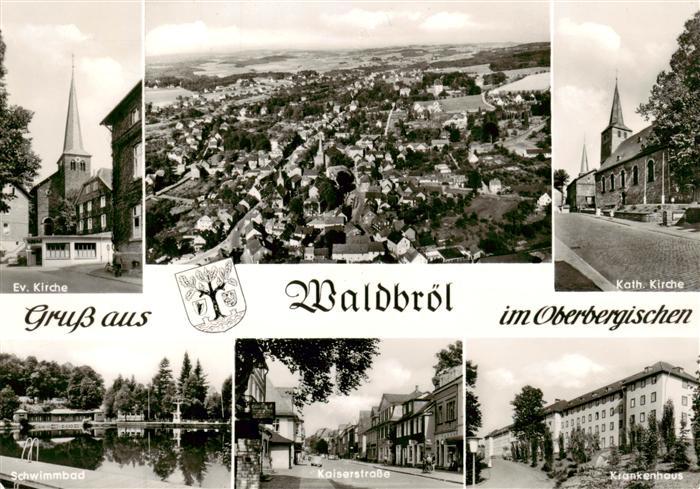 Waldbroel Ev Kirche Fliegeraufnahme Kath Kirche Schwimmbad Kaiserstrasse Kranken