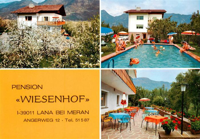 Lana Meran Pension Wiesenhof Pool Terrasse