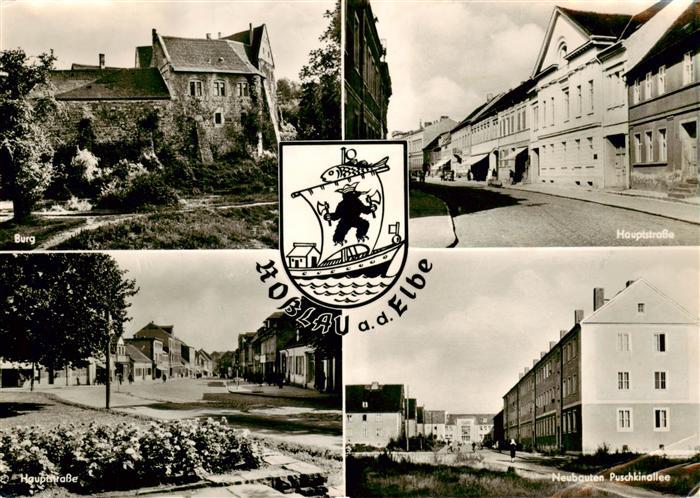 Rosslau Elbe Burg Hauptstrasse Neubauten Puschkinallee
