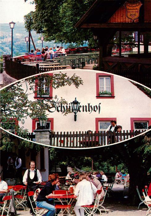 Wuerzburg Bayern Gutsschaenke Schuetzenhof Gartenrestaurant Terrasse