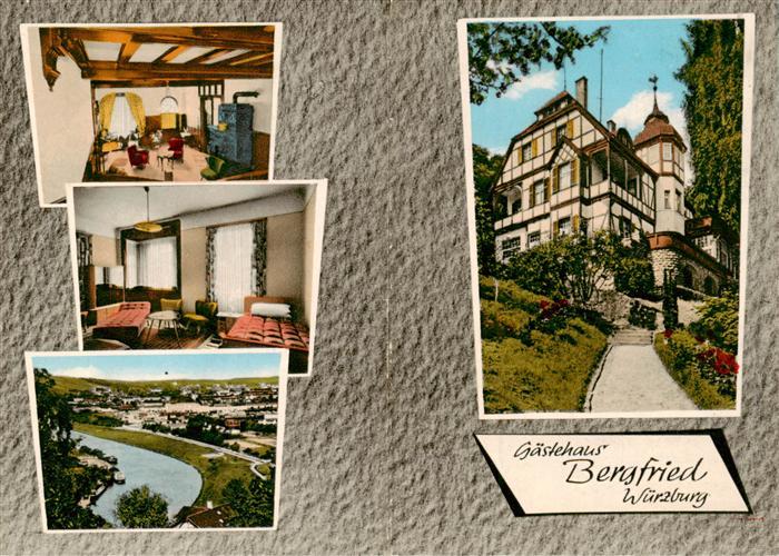 Wuerzburg Bayern Gaestehaus Bergfried Panorama Maintal