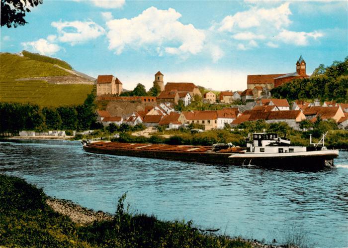 Homburg Main Uferpartie am Main Frachtkahn