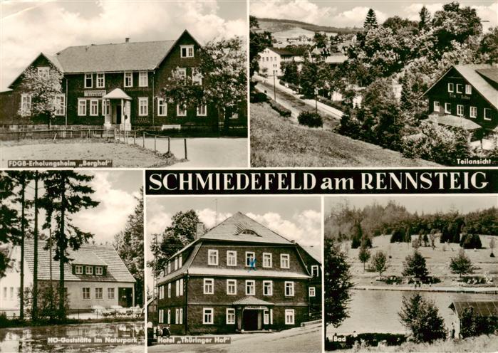 Schmiedefeld Rennsteig FDGB Erholungsheim Berghof Teilansicht HO-Gaststaette im