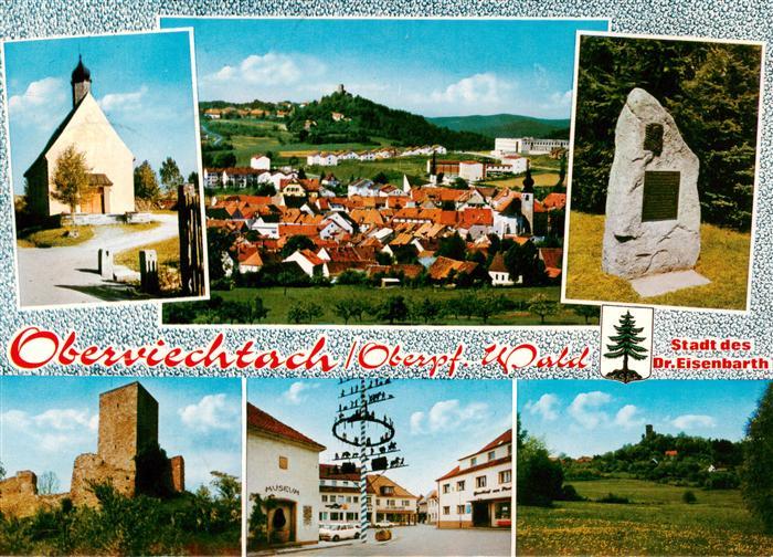 Oberviechtach Kirche Panorama Gedenkstein Burgturm Maibaum Panorama