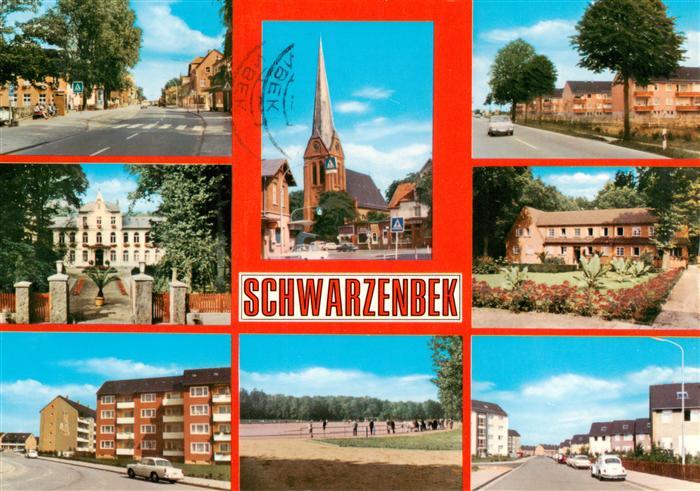 Schwarzenbek Strassenpartien Schloss Kirche Wohnblocks Trabrennbahn