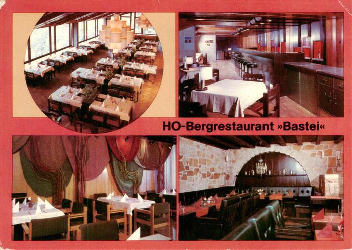 Bastei Saechsische Schweiz HO Bergrestaurant Bastei Elbebalkon Galerie mit Bar F