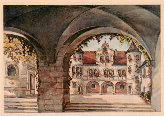 Konstanz Bodensee Der Rathaushof Kuenstlerkarte