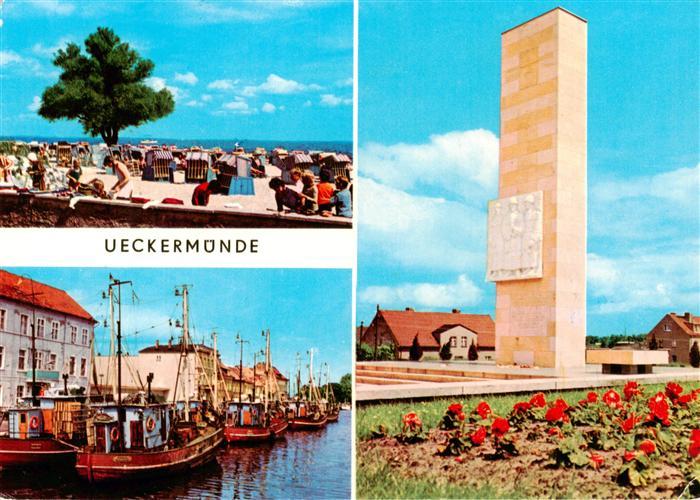 Ueckermuende Mecklenburg Vorpommern Strand Fischereihafen Sowjetisches Ehrenmal