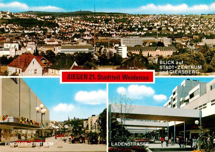 Weidenau Huettental Siegen Stadtzentrum und Giersberg Einkaufszentrum Ladenstras