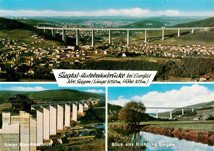 Siegen  Westfalen Siegtal Autobahnbruecke bei Eiserfeld Erster Bauabschnitt Blic