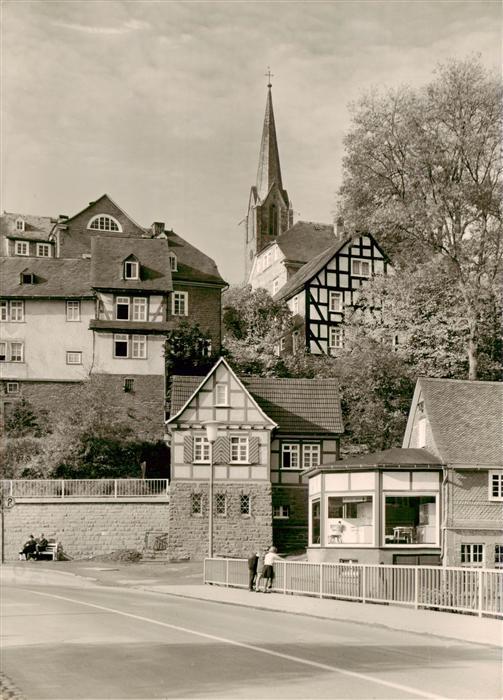 Berleburg Bad Ortspartie mit Kirche